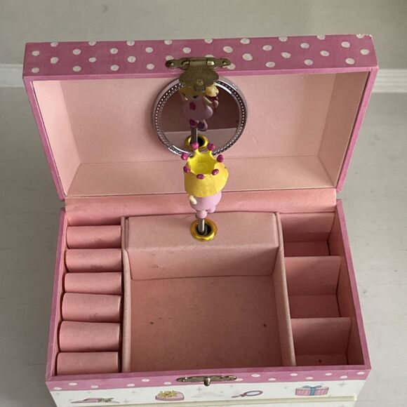 Childrens Princess Mirrored Musical Jewelry Box Twirling Princess Pink Cute - Picture 4 of 10